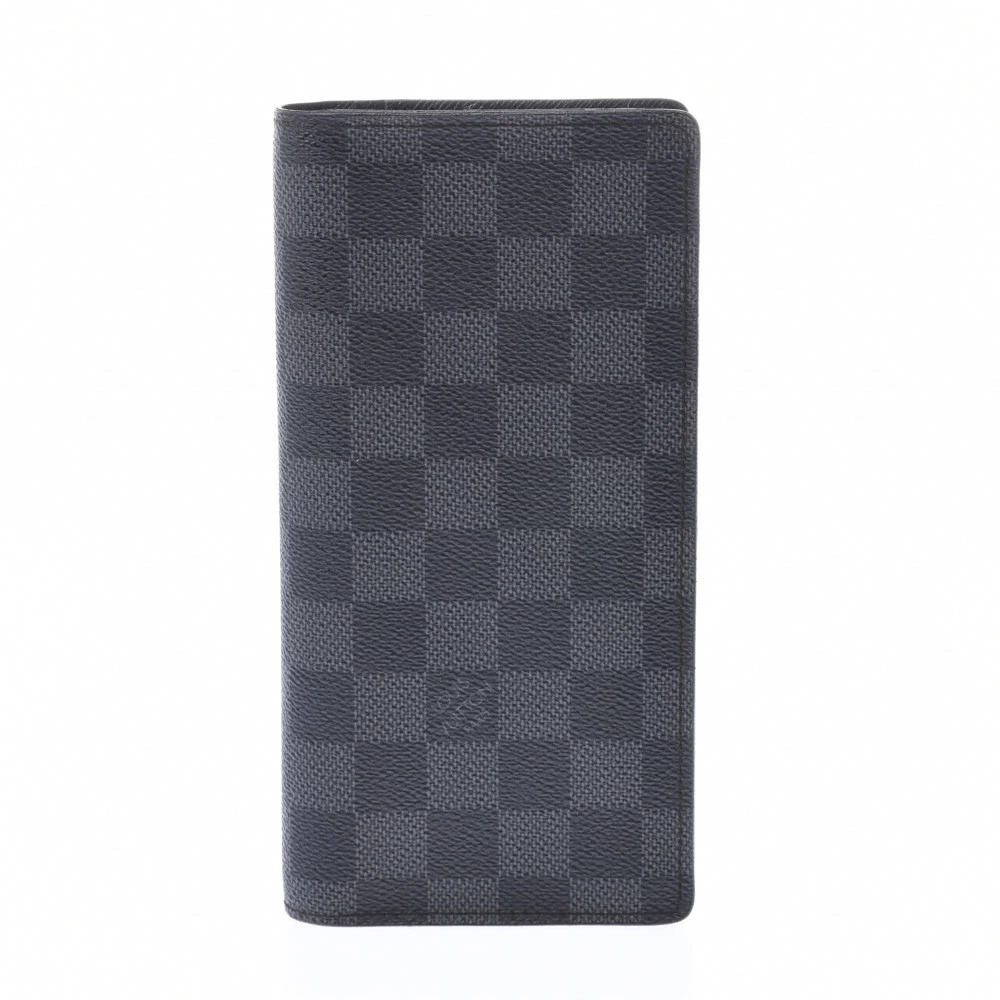 LOUIS VUITTON Damier Graphite Black Portefeuille Brazza Black Gray Long Wallet